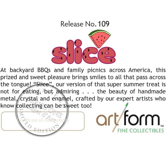 Artform Slice Watermelon Fruit Enamel Trinket - Picture 10 of 11